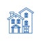 Country villa line icon concept. Country villa flat  vector symbol, sign, outline illustration.