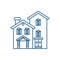 Country villa line icon concept. Country villa flat  vector symbol, sign, outline illustration.