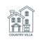 Country villa vector line icon, linear concept, outline sign, symbol