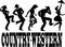 Country-western dance silhouette banner