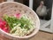 Country Wild Chamomile Flowers Harvest in basket at the Farm with Turkey.