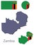 Country Zambia silhouette and flag vector
