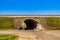 Countryside asphalt two-level road with a tunnel crossed