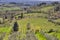 Countryside and chianti vineyards near San Gimignano inTuscany, Italy