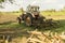 countryside farm life with tractor. High quality photo