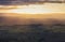 Countryside Fields in Hazy Autumnal Sunset Light