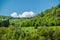 Countryside hill with wooden barn