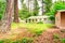 Countryside house. Backyard view