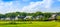 Countryside houses with a big grass pasture in bergen op zoom, The netherlands