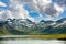 Countryside of iceland Panoramic mountain view On the top of the mountain there is still some snow