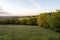 Countryside landscape at dawn in the Monts du Lyonnais