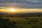 Countryside landscape at dawn in the Monts du Lyonnais