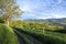 Countryside landscape at dawn in the Monts du Lyonnais