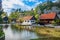 Countryside landscape with Rastoke village near Slunj in Croatia