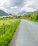 Countryside landscape view of England along road