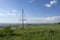 Countryside landscape view from the top of the hill. Panorama of the plains. Triangulation point