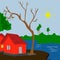 countryside and nature scenery vector design