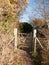 countryside open gate public pathway wooden fence boundary autumn