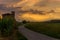 Countryside panorama at sunset in Turin on a summer day