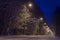 Countryside road covered with snow