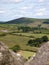 Countryside view from Hound Tor, Dartmoor, Devon