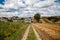 Countryside village hay fields agricultural land