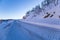 Countryside winter local road in Northern Norway