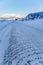 Countryside winter local road in Northern Norway