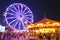 County Fair at night with ferris wheel