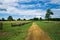 County Lane Lined by Stack Rail Fencing