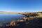 County Line Pond and desert grasses at Ruby Lake National Wildlife Refuge outside of Elko, Nevada