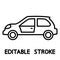 Coupe Car. Silhouette of simple vehicle. Line icon of automotive. Editable stroke