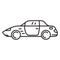 Coupe sports car icon outline. Line art vector.