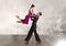 Couple in the active ballroom dance