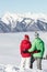 Couple Admiring Mountain View In Mountains