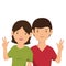 couple avatars characters isolated icon