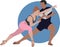 Couple Ballet Pose Vector Illustration