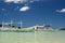 A couple of bangka, the traditional boats, on the beach. Cadlao Island. Bacuit archipelago. El Nido. Palawan. Philippines