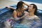 Couple bathing at jacuzzi