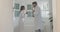 Couple, bathroom and karaoke, people and singing with brush and robe for healthy relationship and morning routine