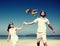 Couple Beach Kite Flying Getaway Holiday Concept