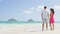 Couple on beach vacation summer holidays happy