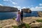 A couple being married on the rugged coast of Gozo, Malta