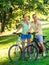 Couple on bicycles