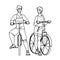 couple biking vector