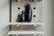 A couple black penguin figurine on wooden background. ceramic home decoration