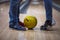 Couple at a bowling alley