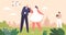 Couple Bride And Groom Characters Embrace On Their Special Day. The Drone Soars, Capturing Their Love