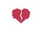 Couple broken heart icon. Vector illustration. Flat design