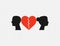Couple broken heart icon. Vector illustration. Flat design